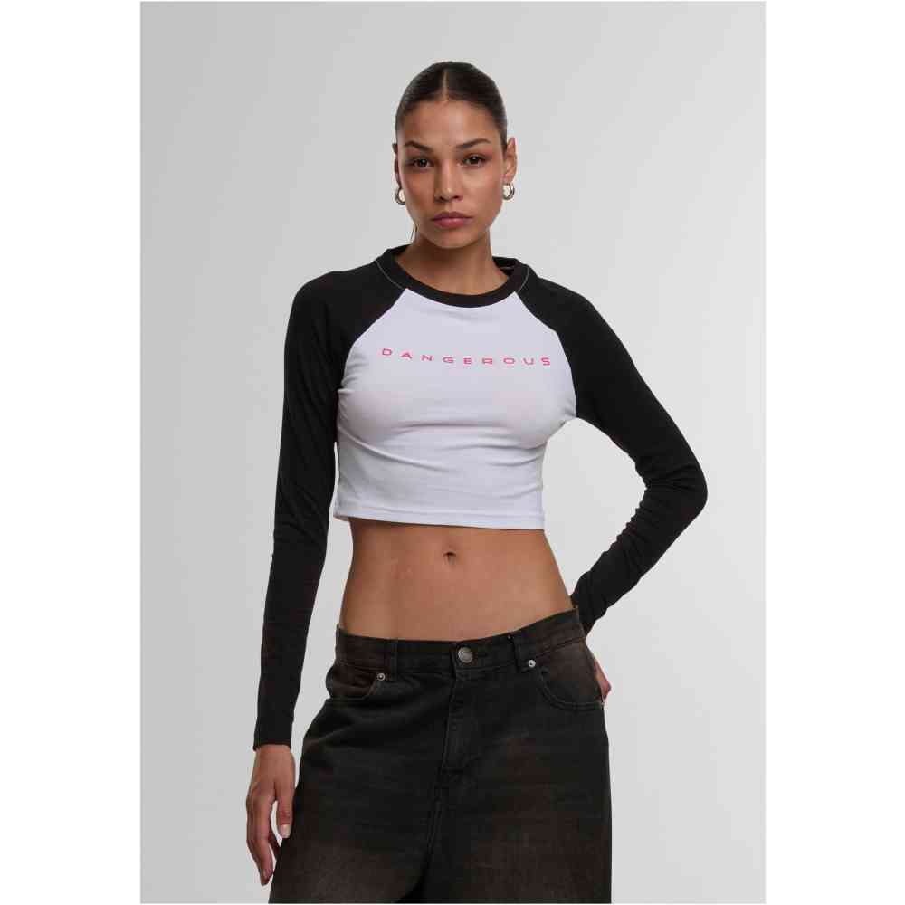 Dangerous DNGRS - Bold Crop top - White/Black
